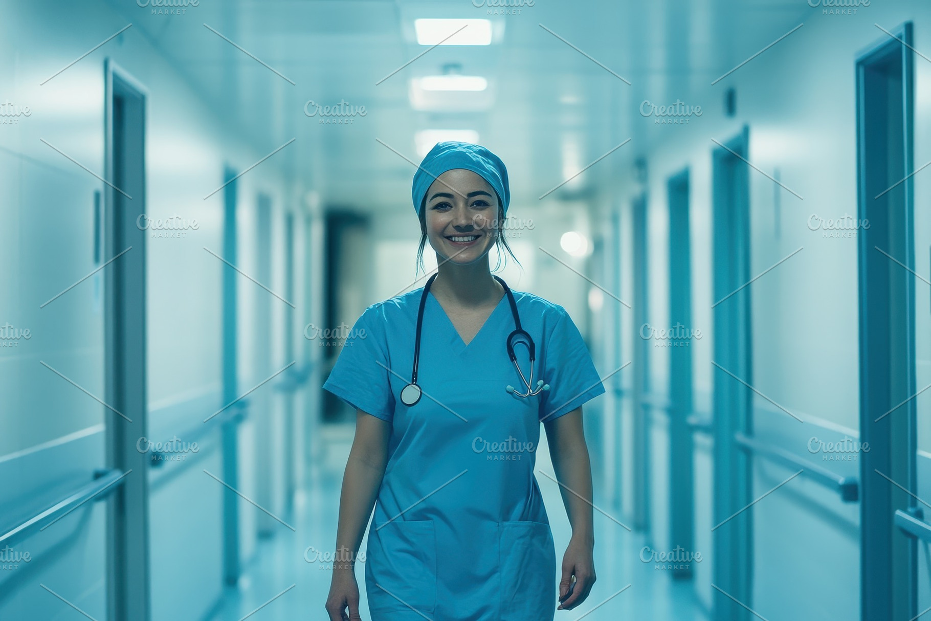 Healthcare professional confidently, a Photo by Pavel_design