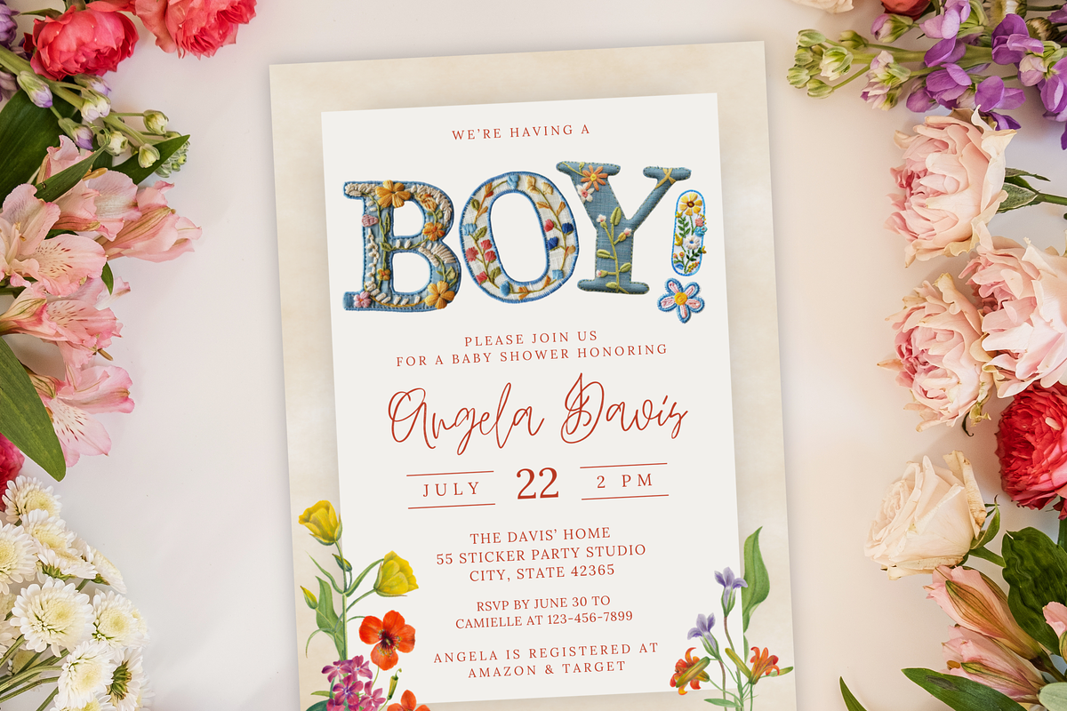 TWO Editable Baby Shower Template, a Design Template by Sally Salinas (Photo 2 of 6)