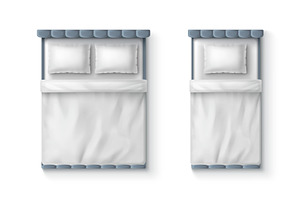 Top view of two beds, an Object Illustration by art PVP - market