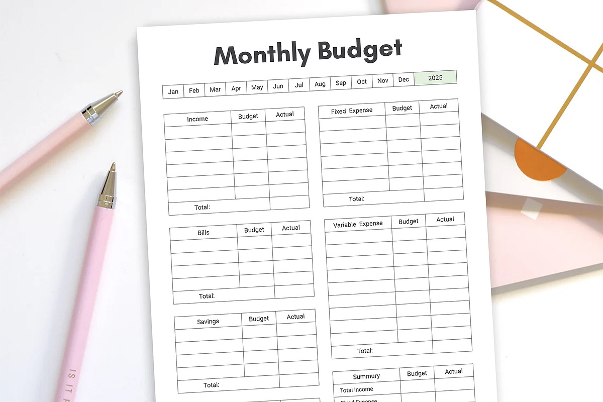 Canva Budget Planner, a Stationery Template by DesignDevisers (Photo 5 of 10)