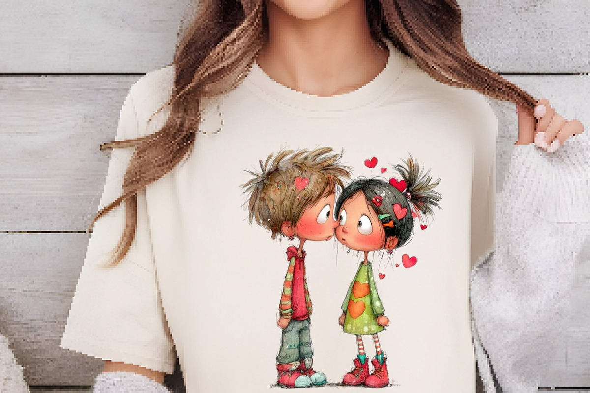 Watercolor Valentine Couple Clipart, an Illustration by DreamCafeArt (Photo 5 of 6)