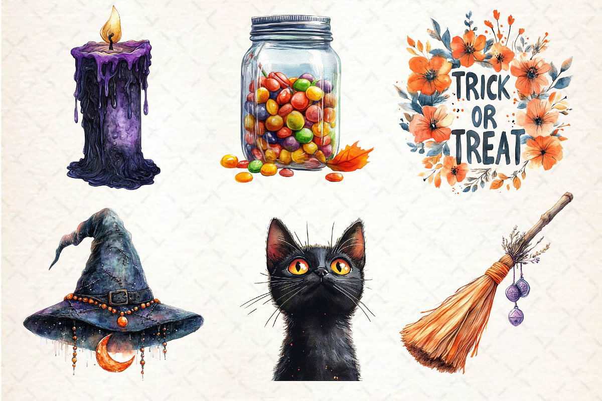 Boho Halloween Trick or Treat Bundle, an Illustration by Dream Creation (Photo 3 of 7)