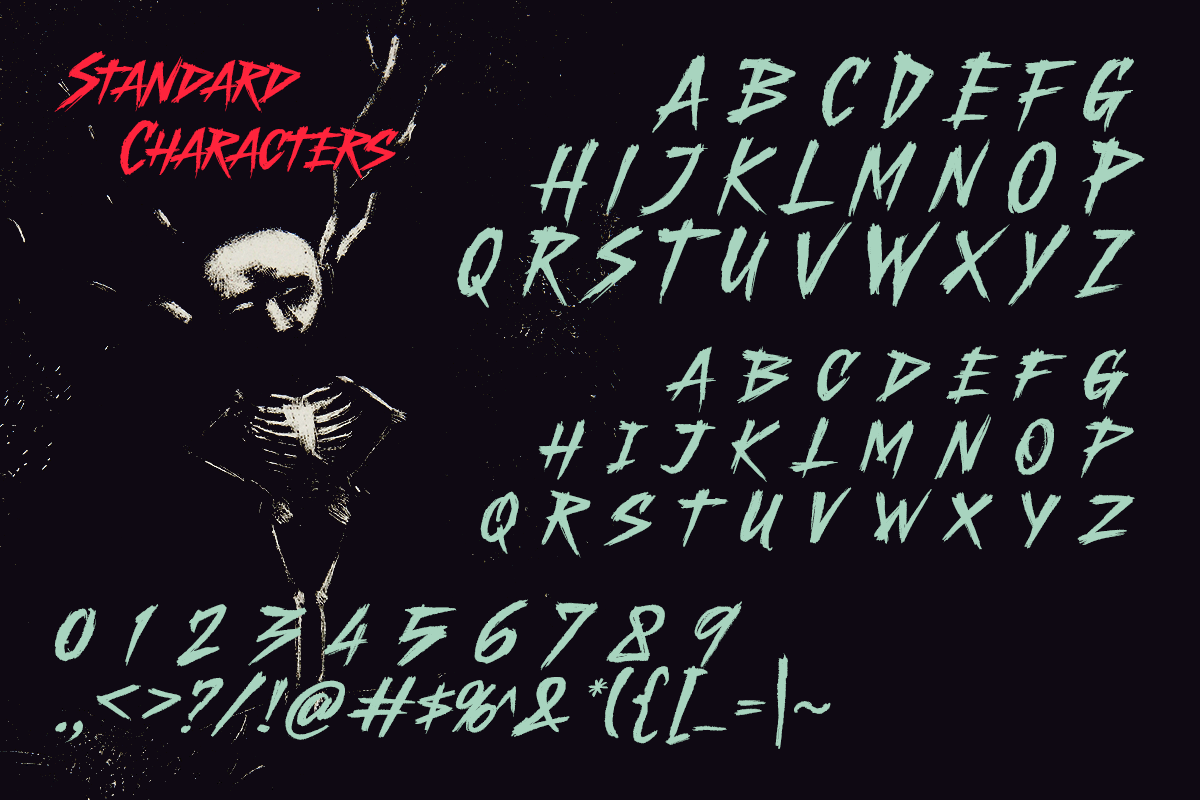 Mornsey Creepy Scratch Font, a Handwritten Font by Letterhend Studio (Photo 7 of 9)