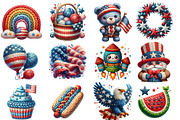 Cute 4th of July Crochet PNG, an Illustration by SinaCreation (Thumbnail 2 of 5)