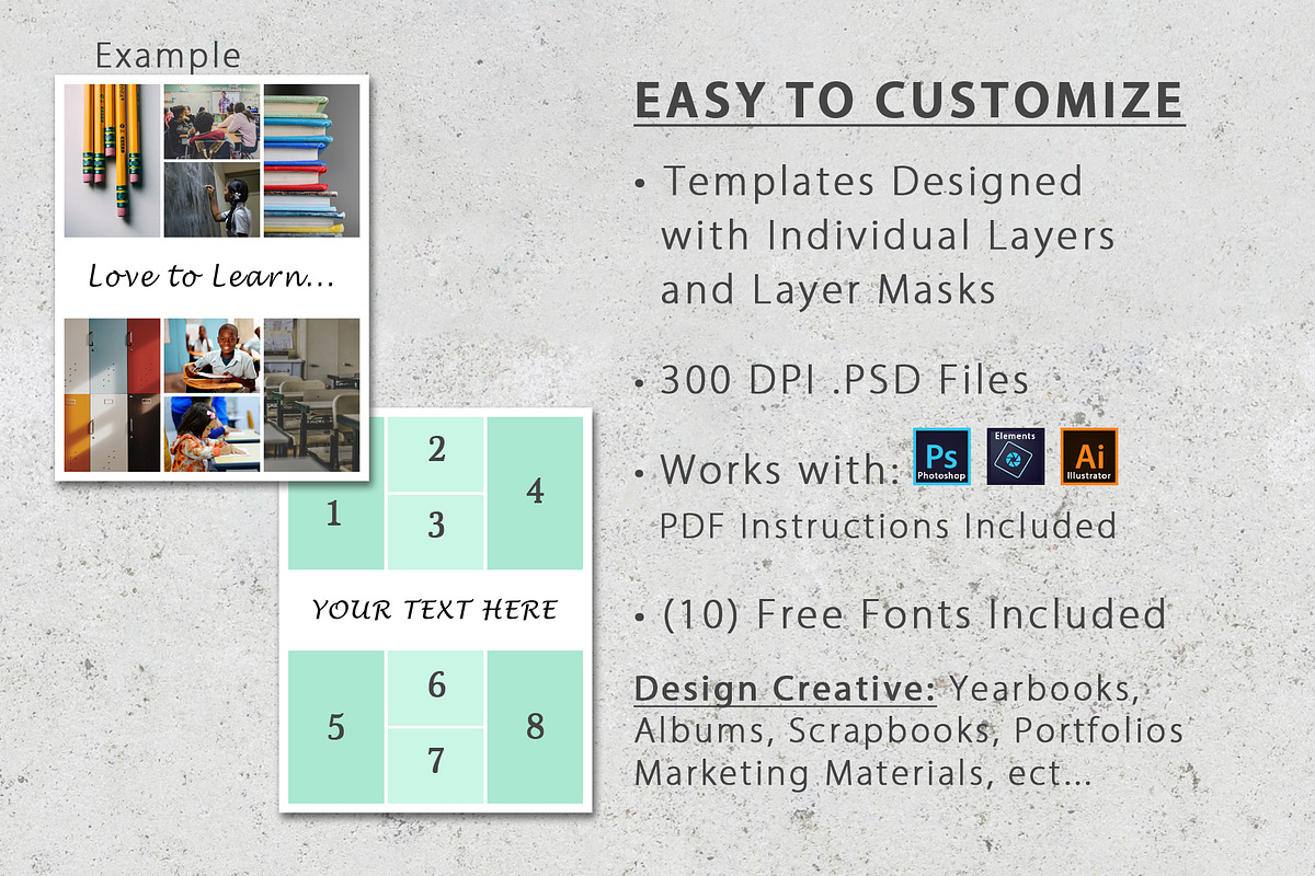 8.5x11 Photo Yearbook Album Template, a Templates & Theme by Loveurstyle Designs (Photo 4 of 4)