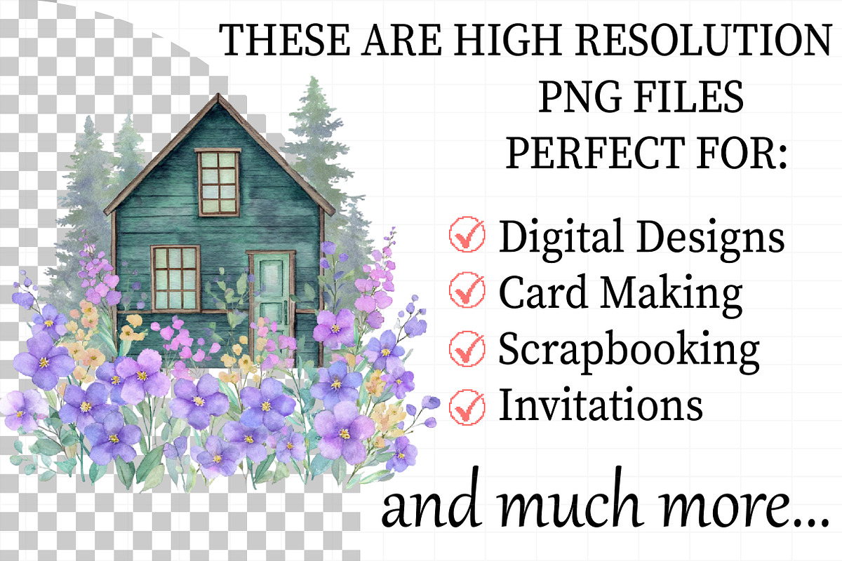 Watercolor Garden Village Clipart Se, an Illustration by Daily.Designs (Photo 2 of 5)