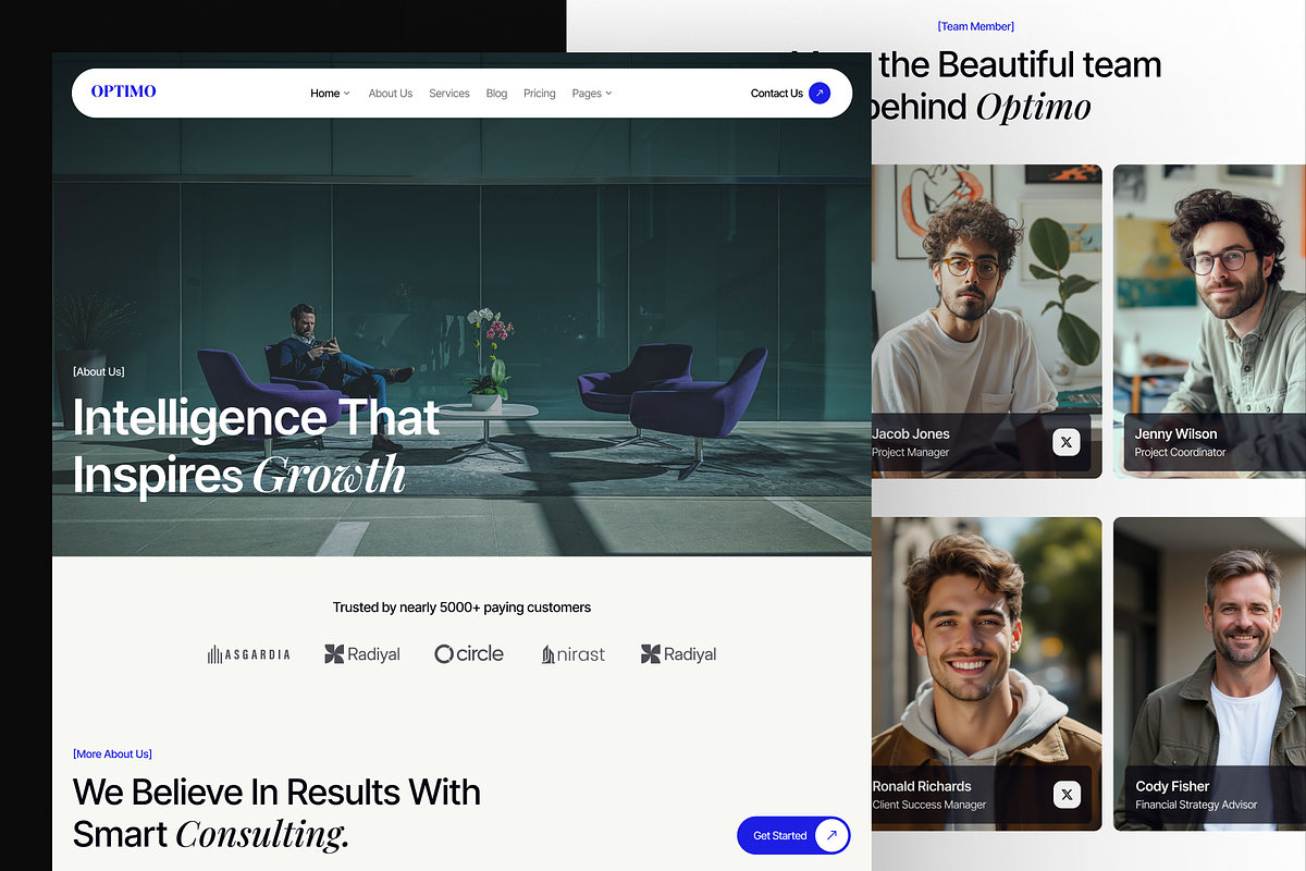 Optimo - Business Consultation Figma, a Landing Page Template by Pentaclay (Photo 2 of 4)