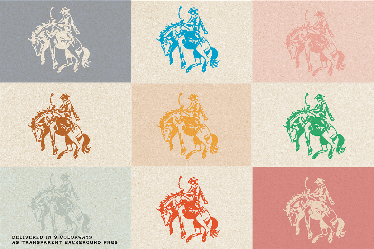 Western Cowboy Bucking Horse Graphic, an Illustration by Antiquaria (Photo 3 of 4)