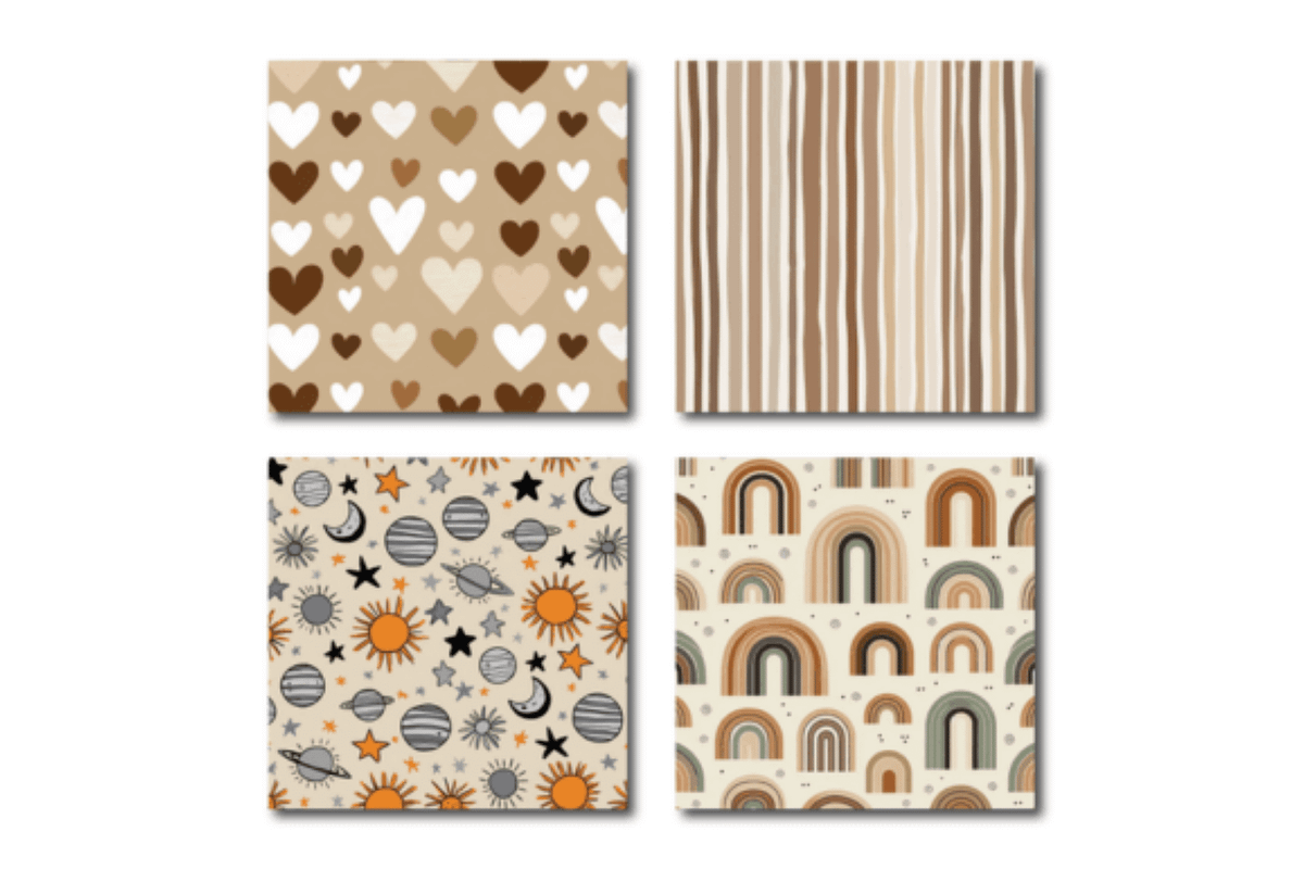 Neutral Newborn Baby Nursery Papers, a Pattern Graphic by Dizzy Art Studio (Photo 2 of 3)