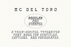 MC Del Toro - Regular and Stamped