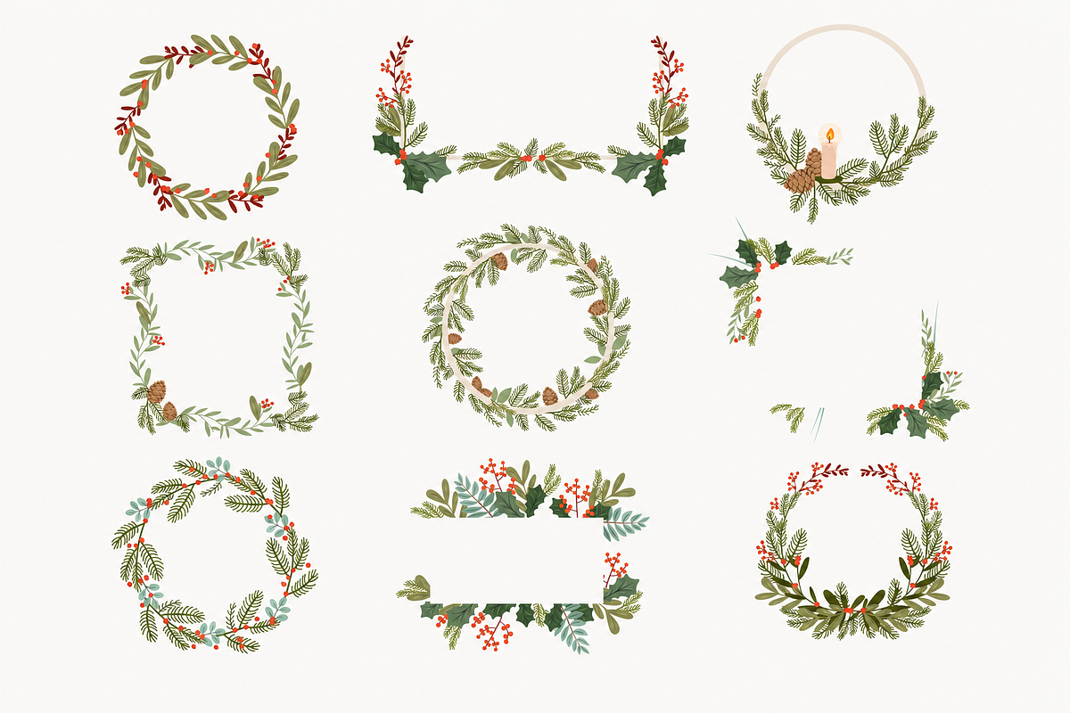 Christmas Frames and Posters, a Seasonal Illustration by Anna Studio (Photo 11 of 11)