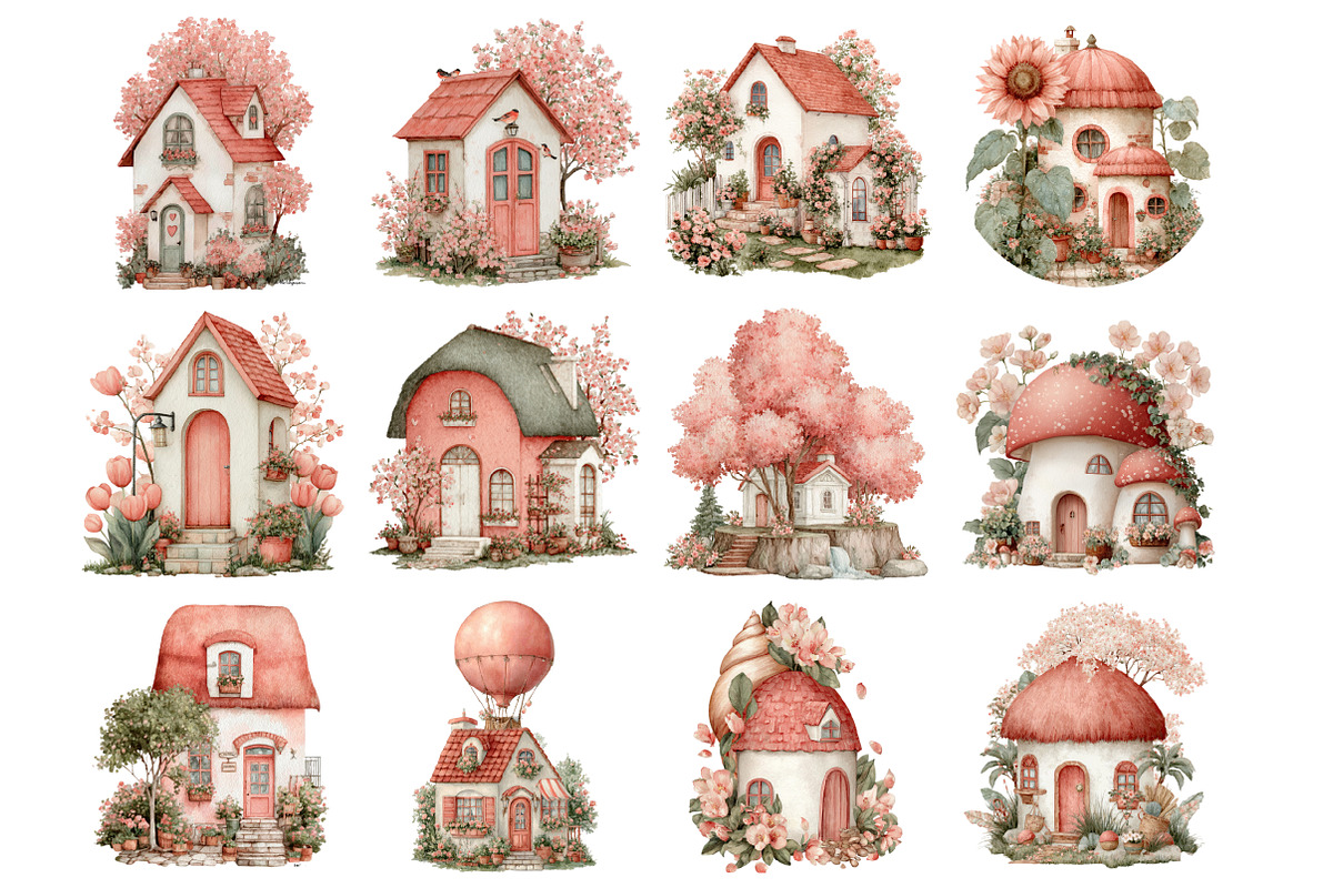 Spring Cottage Dreams Clipart, an Illustration by Design Market (Photo 2 of 3)