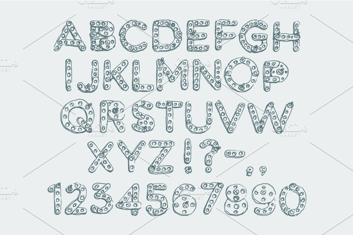 Mechanical font, sans serif preview 2