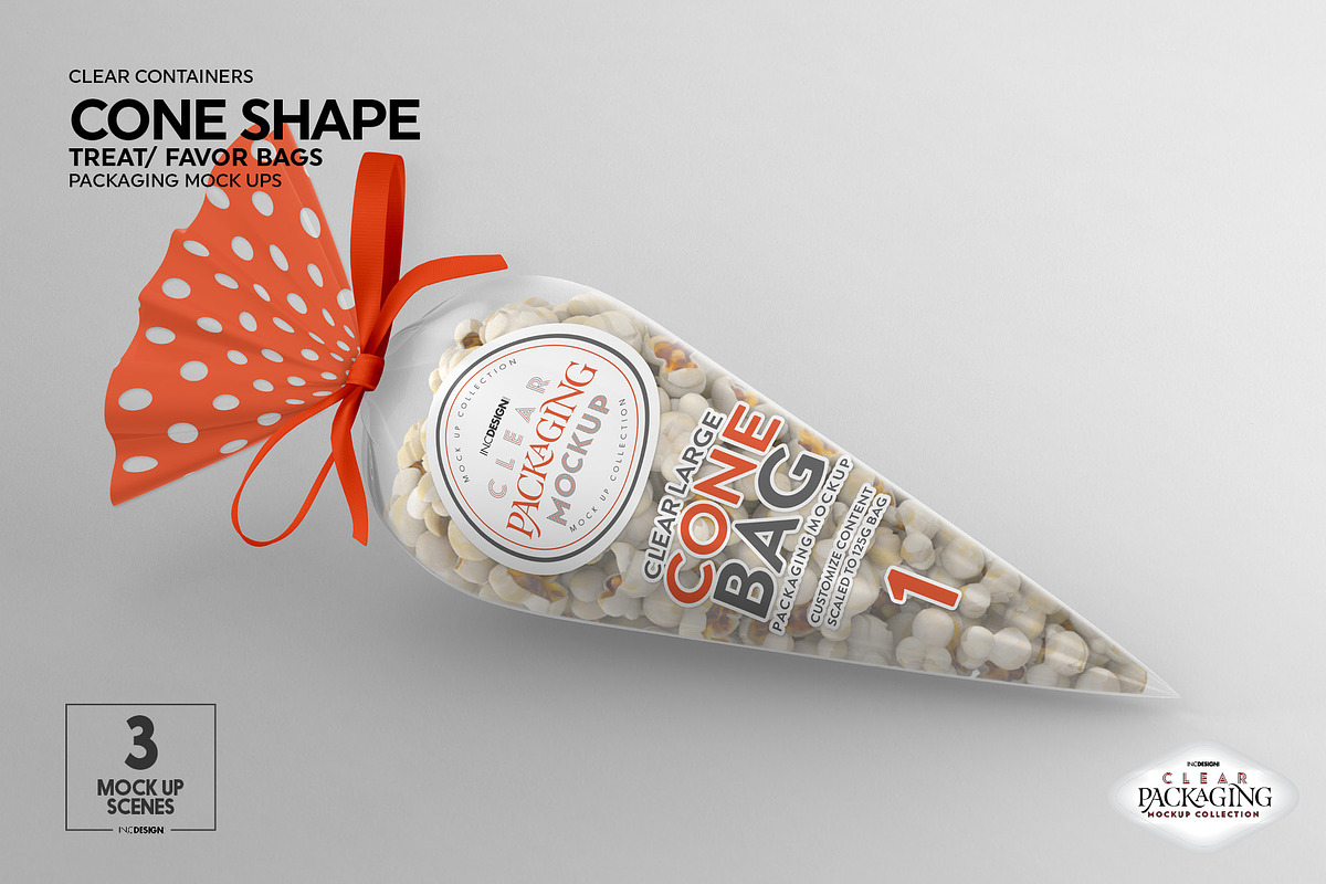 Clear Large Cone Bag PackagingMockup, a Packaging Mockup by INCDesign (Photo 10 of 15)