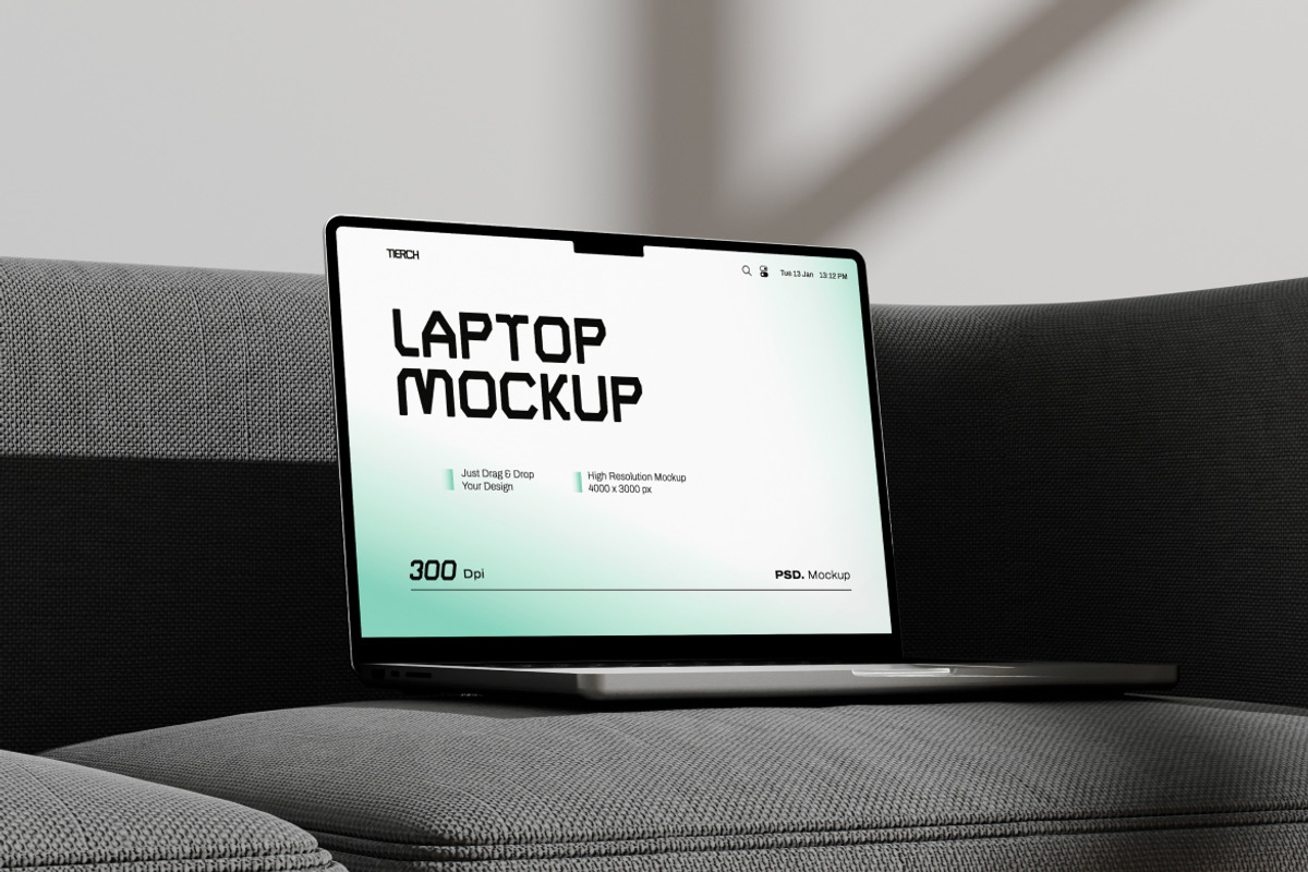 Laptop Mockup on Sofa, a Mac Mockup by Budogol Studio (Photo 3 of 3)