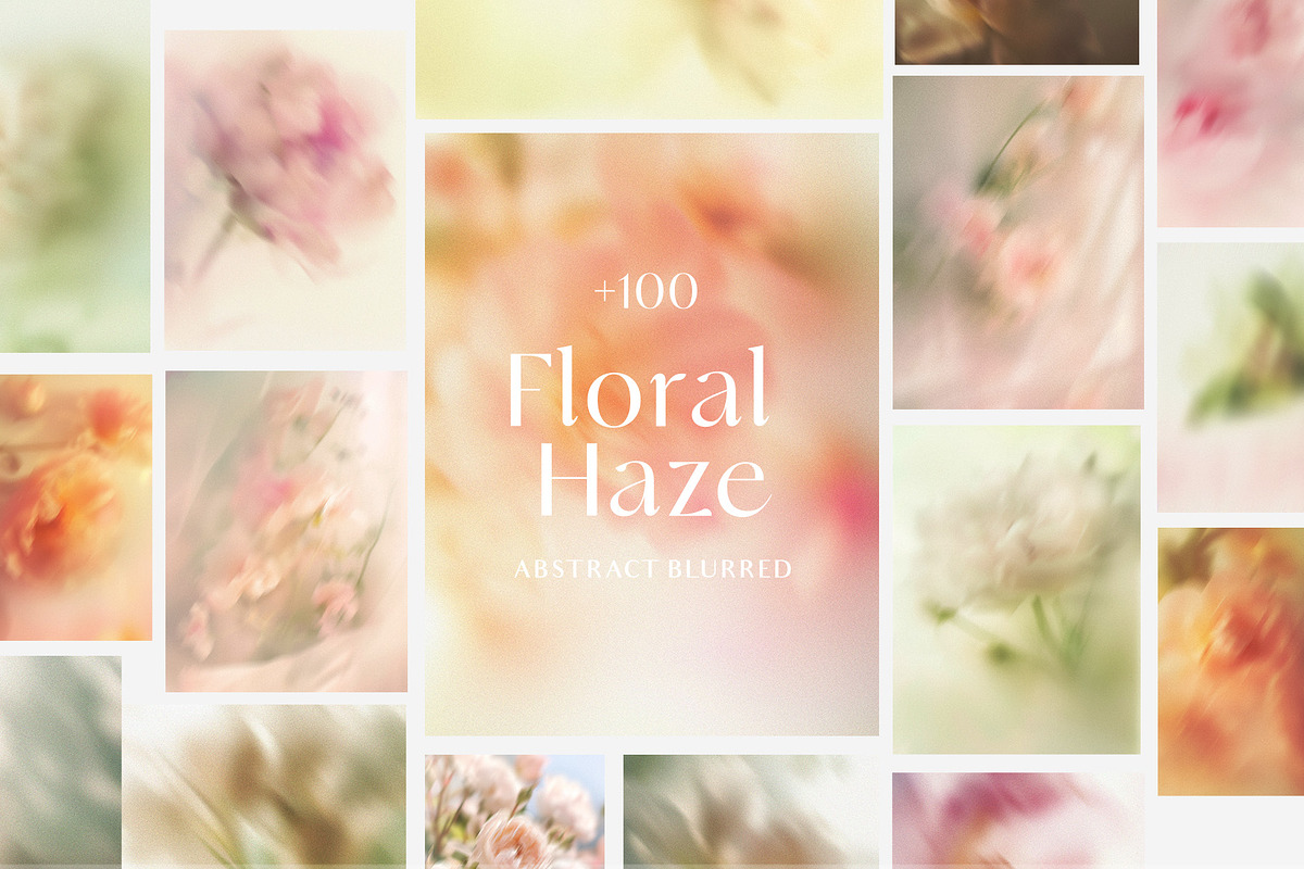 Floral blurry background overlay set, a Background Graphic by Grace Noboa Illustrations (Photo 2 of 12)