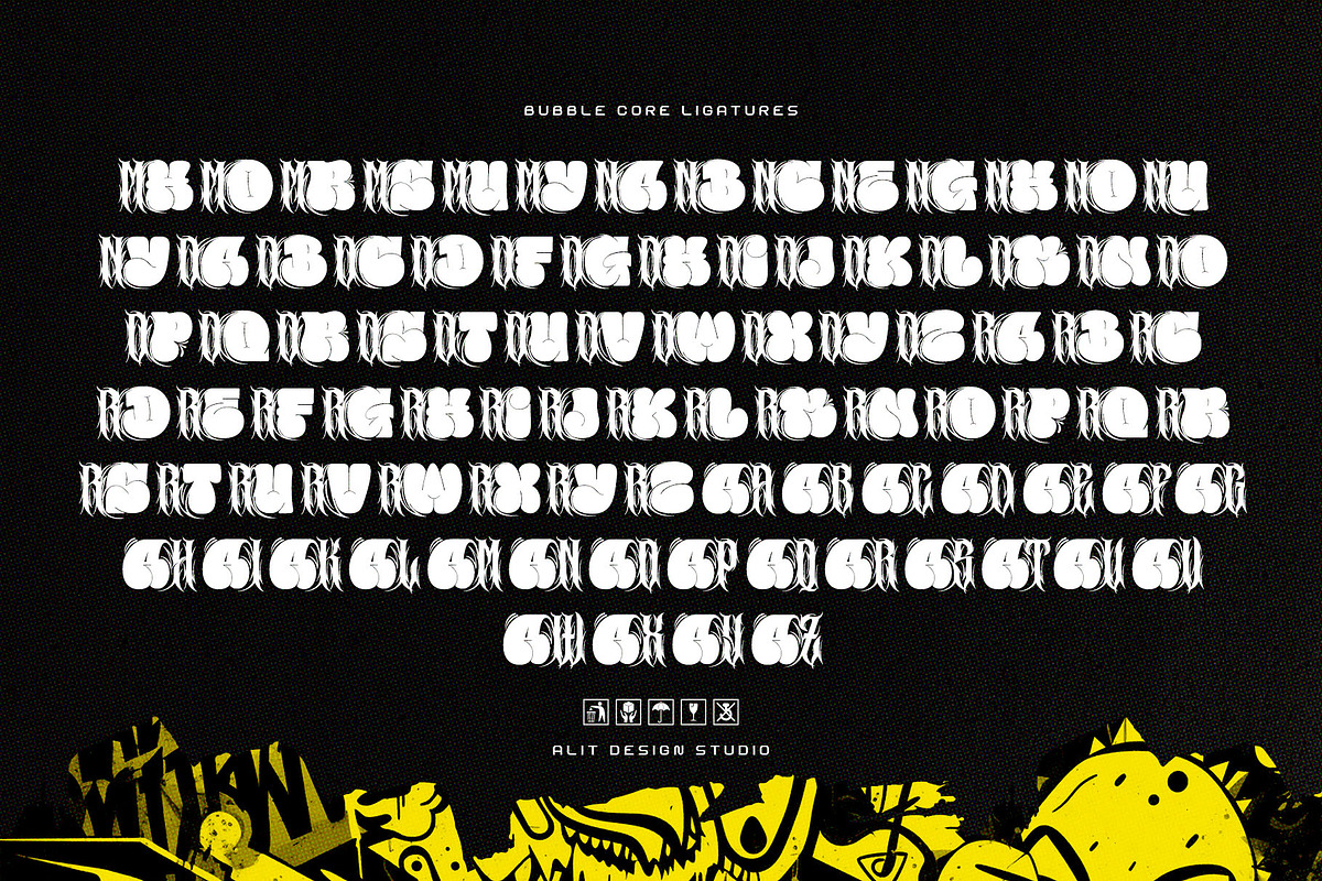 Bubble Core Graffiti Mix Metal Font, a Blackletter Font by alit design (Photo 18 of 22)