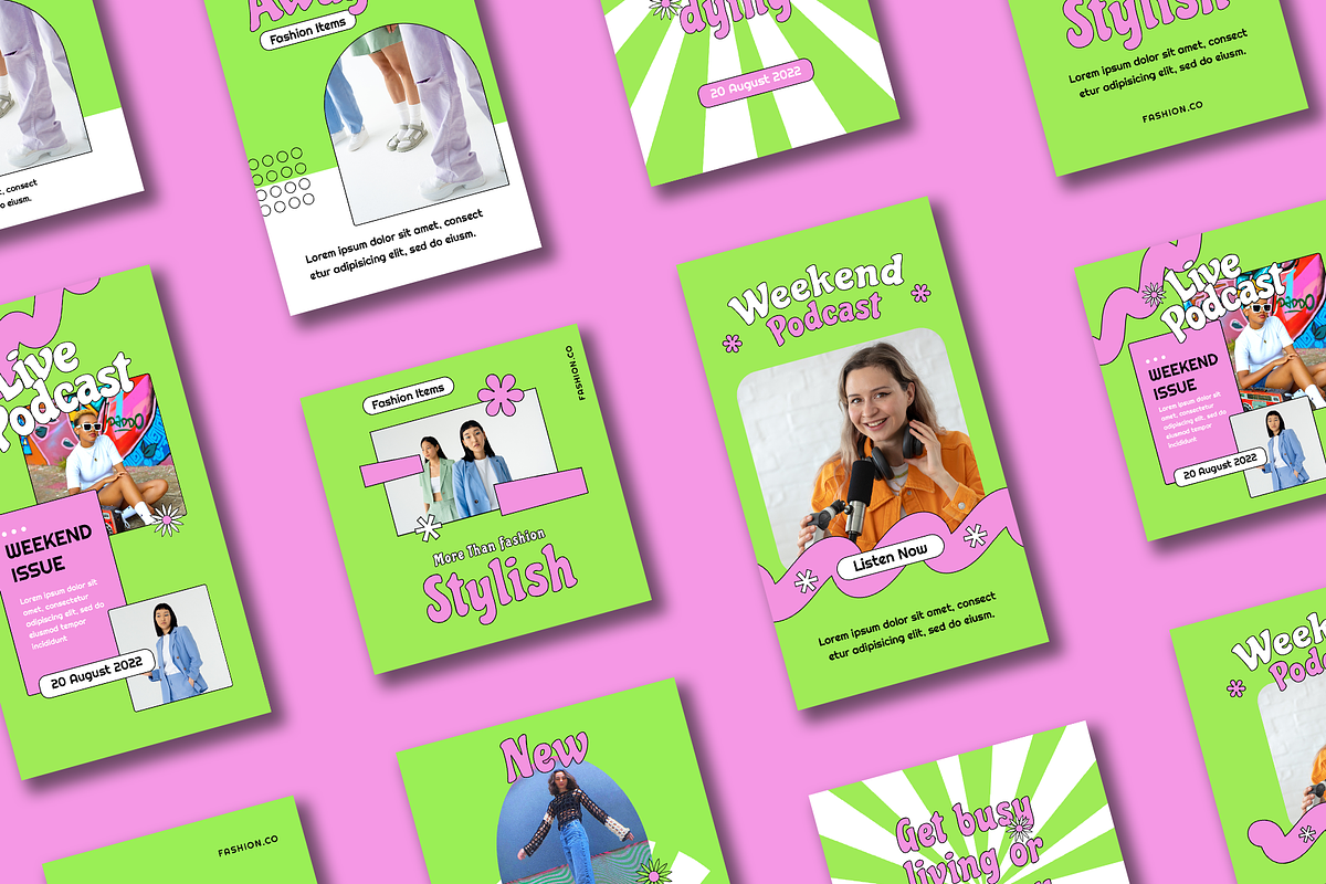 Noveau Y2K Instagram Template, a Social Media Template by Shinra Labs (Photo 2 of 6)