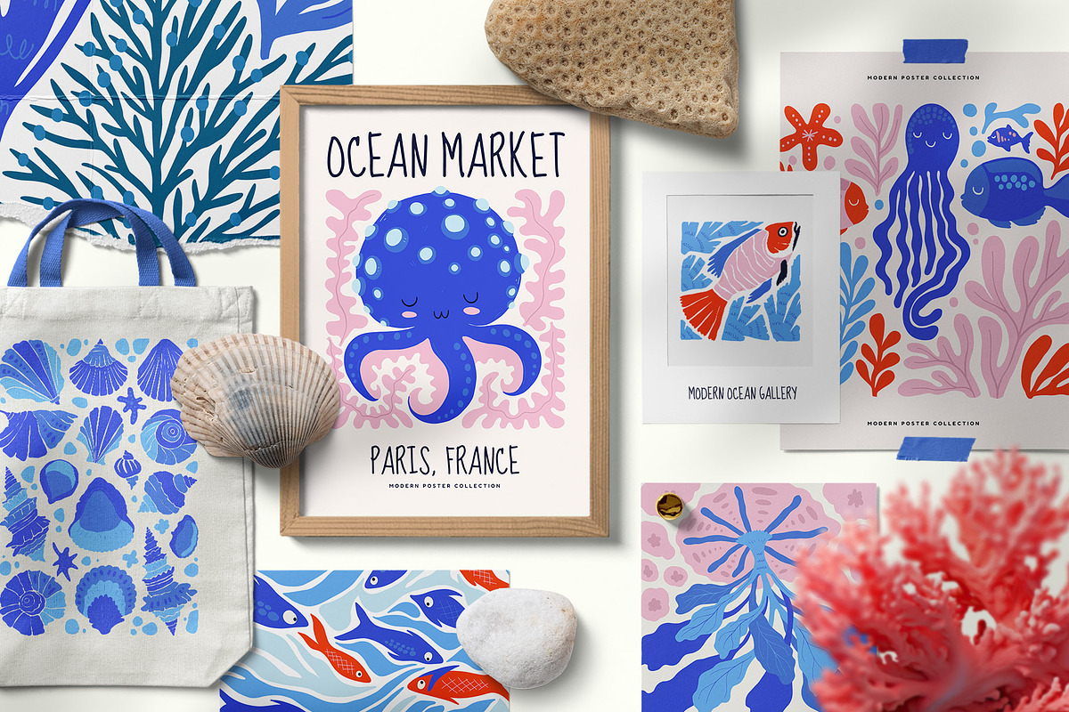 Modern Ocean | Wall Art Creatot, an Object Graphic by Leleka.Store (Photo 2 of 20)