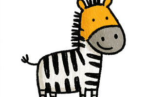 Cute zebra doodle illustration, an Animal Photo by José Manuel Gelpi