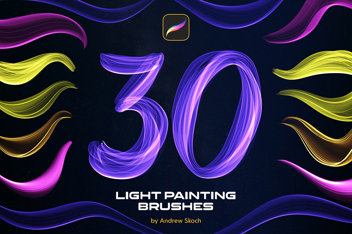 Light Painting Procreate Brushes, a Brush Add-On by Andrew Skoch Design (Photo 8 of 9)