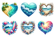 Heart Beach Frame Clipart, an Illustration by Dream Creation (Thumbnail 2 of 6)