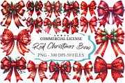 Red Coquette Christmas Bow Bundle, an Illustration by designcity5 (Thumbnail 1 of 5)