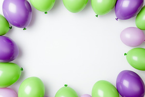 Green and purple balloon frame, a Photo by Pavel_design