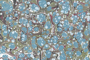 3 Hand Marbled Papers Winter