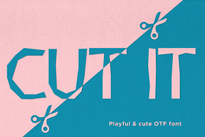 Cut It! Playful & Cute Cutout Font