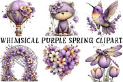 Whimsical Purple Spring Clipart, an Illustration by OK Design (Thumbnail 2 of 6)