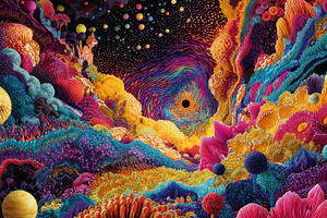 Colorful landscape with swirling, a Photo by Pavel_design