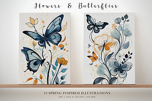 Flowers And Butterflies