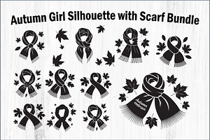 Autumn Girl Silhouette with Scarf, a Graphic by Creativeshirt