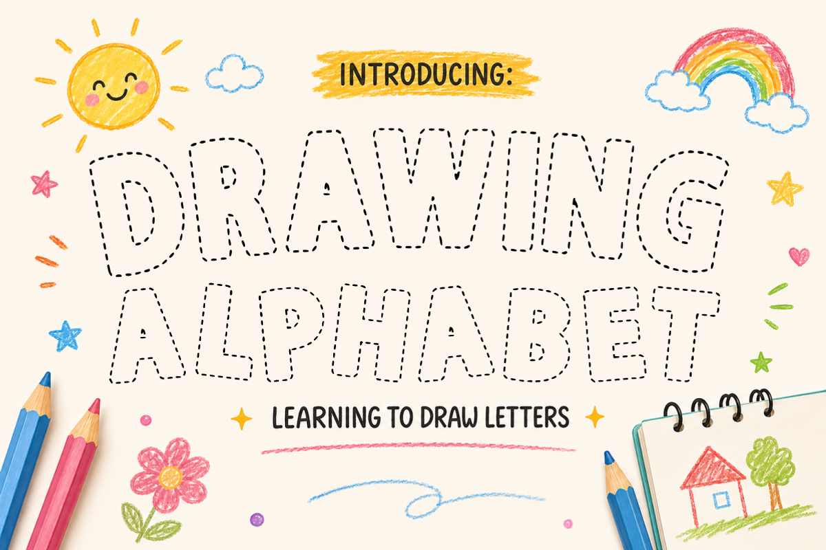 Drawing Alphabet - Dotted Kids Font, a Sans Serif Font by KiddoGlyphs Studio (Photo 1 of 3)
