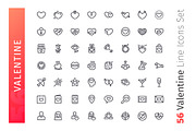 Valentine Line Icons Set, an Outline Icon by Voysla's Shop (Thumbnail 2 of 4)