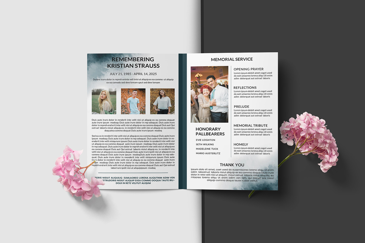 Funeral Program And Prayer Card, a Brochure Template by crazyOWL (Photo 6 of 8)