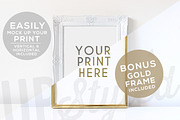 White and Gold Photo Frame F176, a Print Template by UpStyled (Thumbnail 1 of 5)