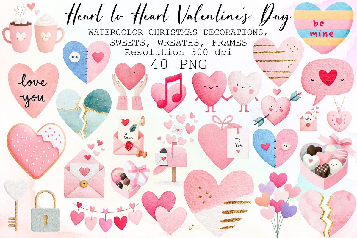 Watercolor Heart to Heart Valentine', an Illustration by Sublimation Artist (Photo 1 of 6)
