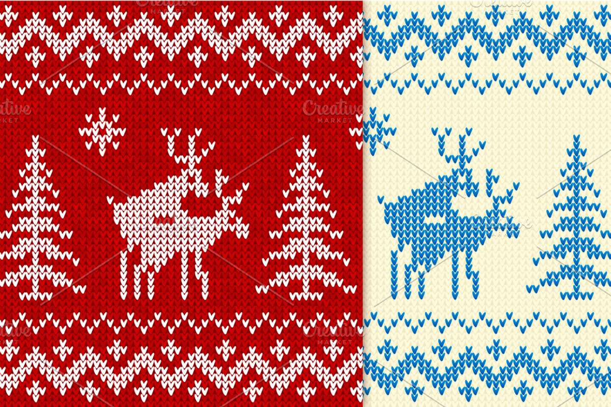 24 knitted deers vector patterns, a Pattern Graphic by Art of Sun (Photo 5 of 5)