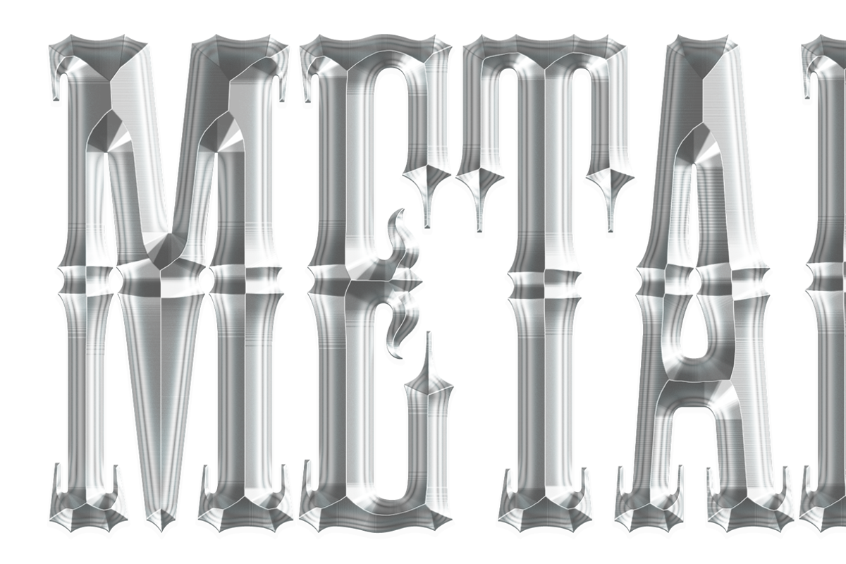 Metal Chrome Text Effects Photoshop, a Brushes & More by Giallo (Photo 20 of 27)