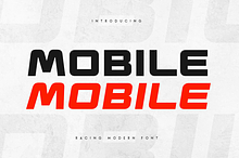 Mobile - Modern Racing Car Font