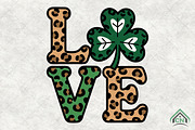 Irish Shamrock Love Typography PNG, an Illustration by Craft Nest (Thumbnail 1 of 4)