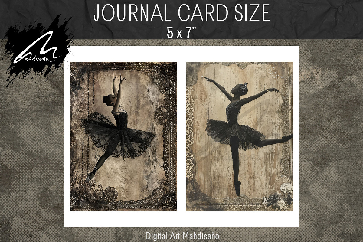 Shabby Chic Gothic Ballerina Figures, a Person Illustration by Digital Art Mahdiseño (Photo 7 of 9)