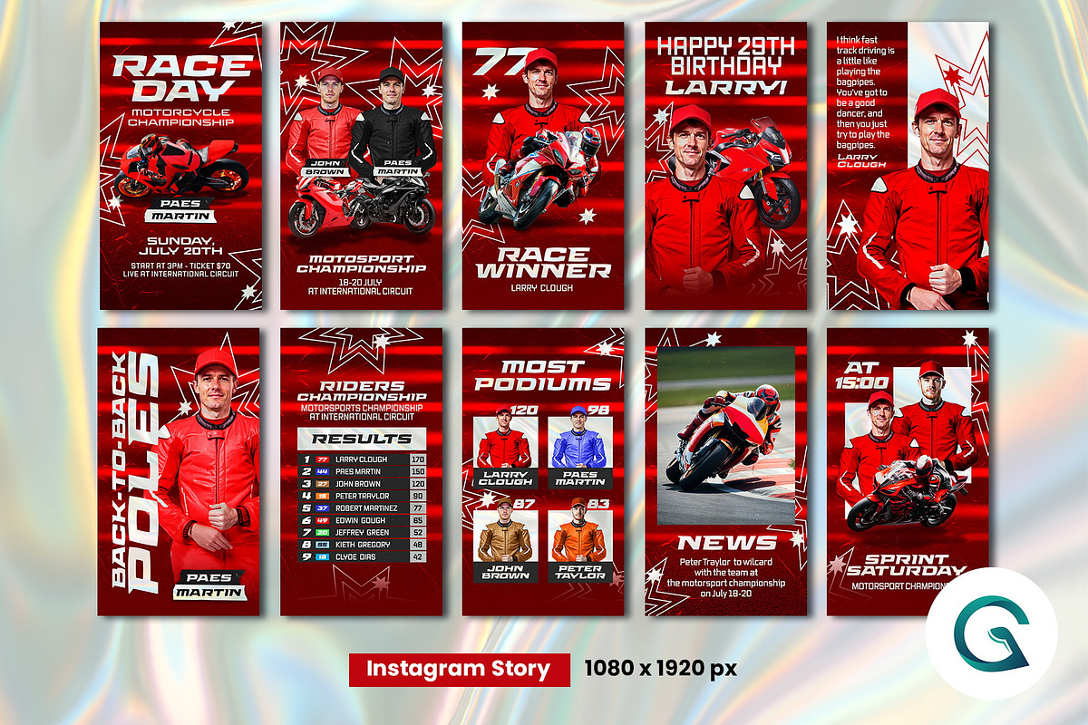 Motorcycle Racing Social Media Pack preview 3
