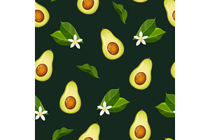 Avocado seamless pattern, a Pattern Graphic by Elen_Art