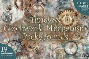 Watercolor Timeless Clockwork Mechan