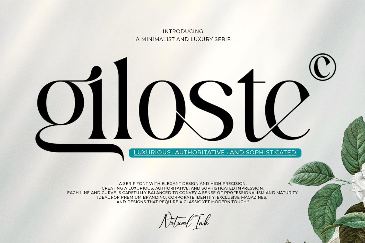 Giloste, a Serif Font by Natural Ink Studio (Photo 1 of 11)