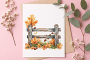 Whimsical Autumn Fence Clipart, a Seasonal Illustration by Canvas Craft (Thumbnail 10 of 10)