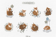 Cozy Woodland Animals Clipart, a Texture Illustration by Jenny Quince (Thumbnail 7 of 13)